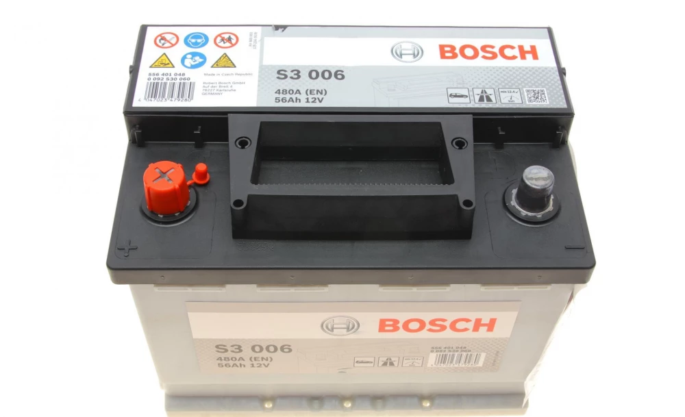 BOSCH S3 Акумулятор 12В/ 56А-год./480А, 242*175*190, 13.47кг, (виводи +-)