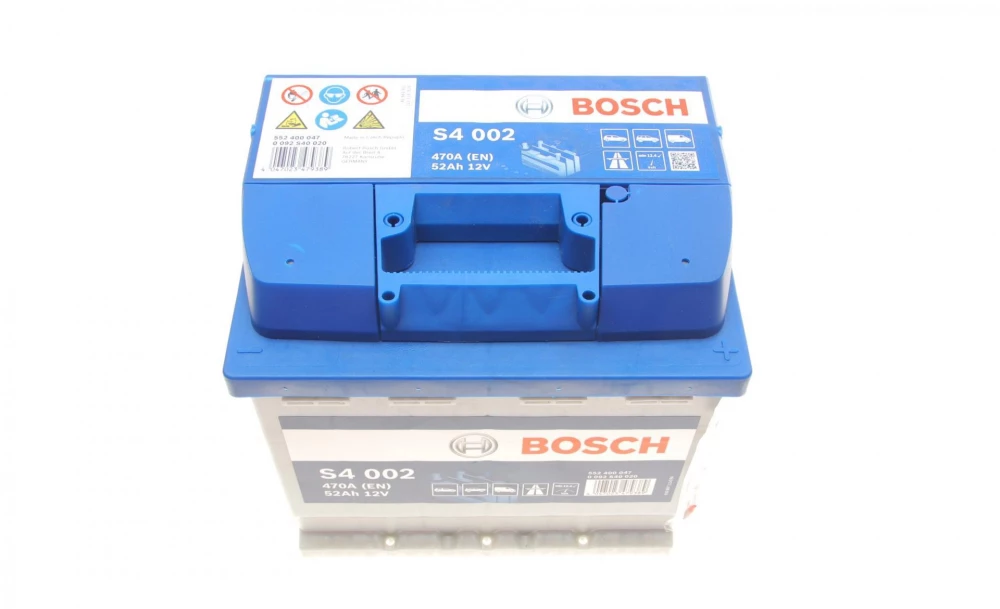 BOSCH S4 Акумулятор 12В/ 52А-год./470А, 207*175*190, 12.16кг, (виводи -+)