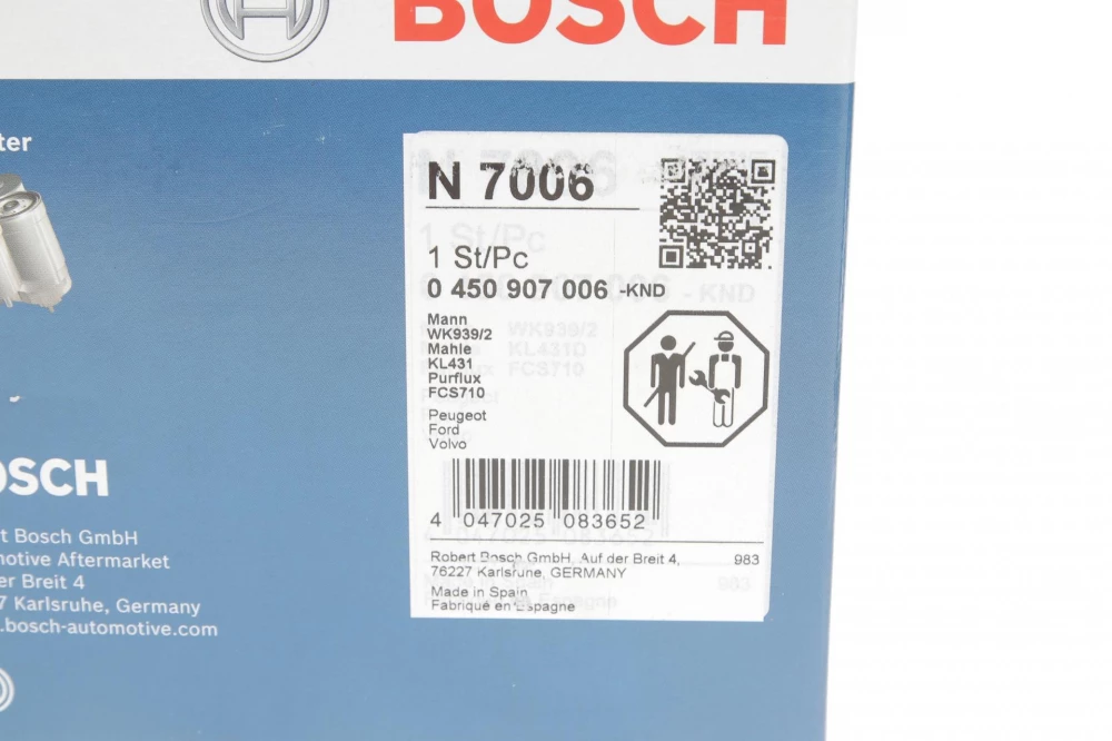 BOSCH N7006 CITROEN паливний фільтр Berlingo,C3,C4,C5 1.6HDI 04-