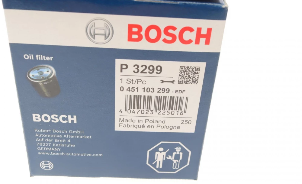 BOSCH ,P3299 H=89mm фільтр масляний RENAULT 21, 25, Laguna, Safrane