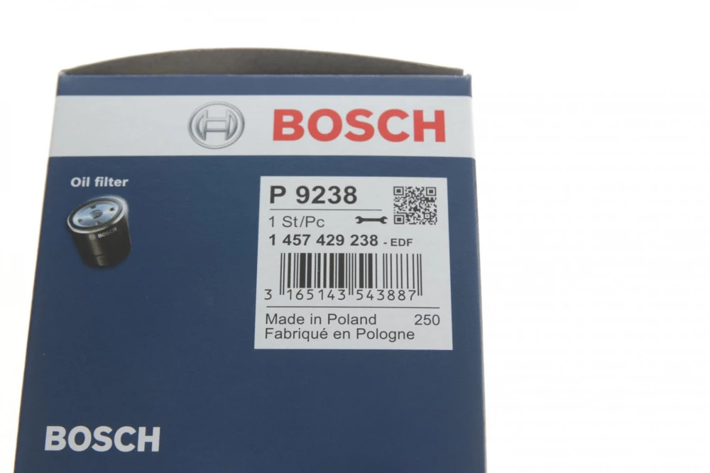 BOSCH P9238 H=99mm фільтр масляний вставка (100ММ)CITROEN PEUGEOT 1,4/1,6HDi 02- FORD 1,4/1,6TDCI