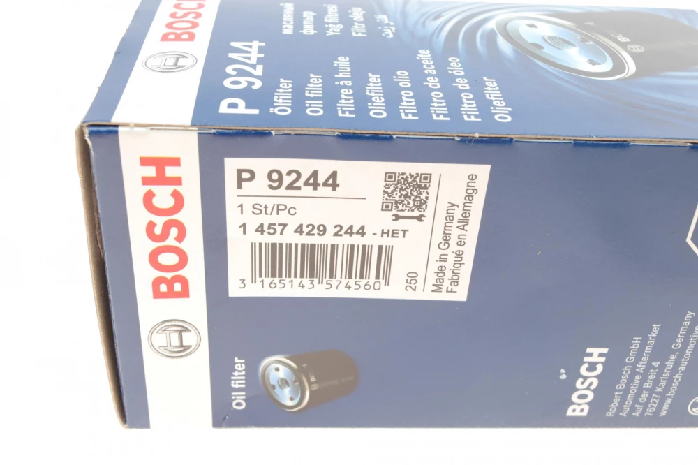 BOSCH P9244 H=125mm фільтр масляний  VOLVO 2,4/2,5: S40/60/80, V50/70, XC 01-