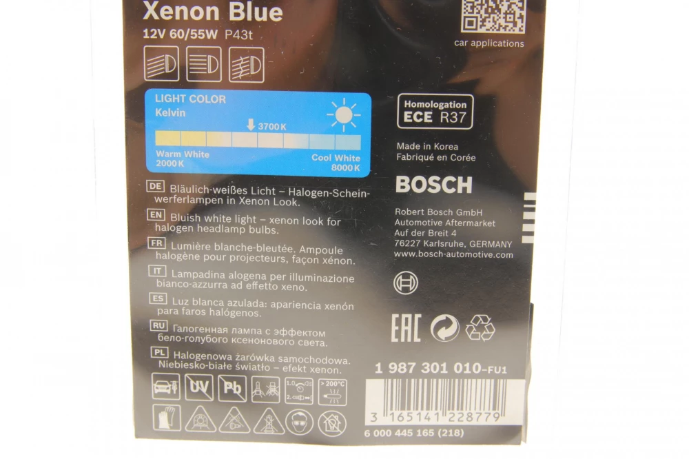 BOSCH H4 Xenon Blue 12V60/55W автолампа(блістер упак.N1с)