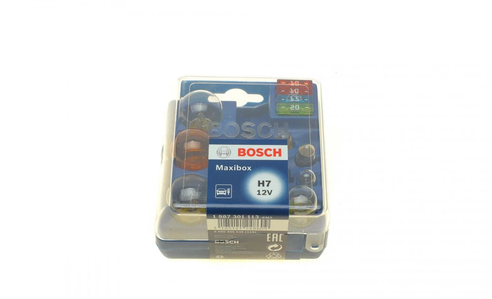 BOSCH H7 MAXIBOX автолампи і запобіжники  (H7+P21W+PY21W+R5W +T4W+P21/5W+W5W+C5W+ 4предохр 2*10A,1*15A,1*20A)