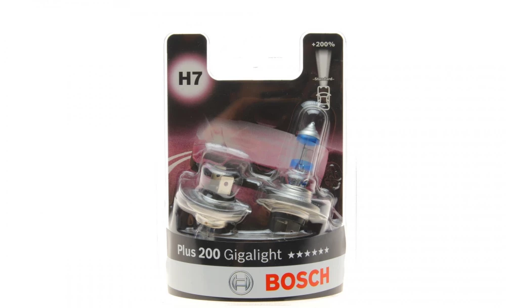 BOSCH H7 12V 55W  Gigalight PLUS 200% автолампа 2шт.