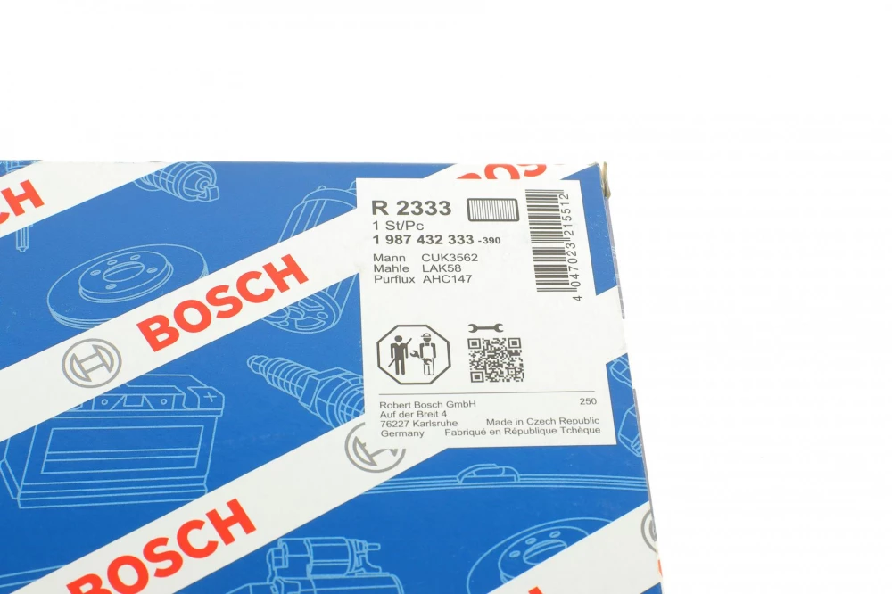 BOSCH ,R2333 фільтр повітр. салону (вугілля) AUDI A6/S6 94-97 (212*20*342)