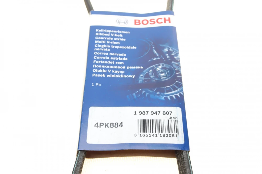 BOSCH ремінь П-клиновий 4PK884 AUDIMAZDAMITSUBISHINISSANOPELRENAULT