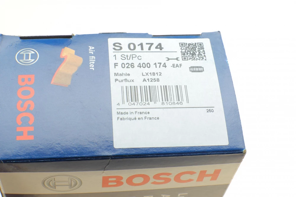 BOSCH фільтр повітряний CITROEN C4 04 PEUGEOT 206/307 03- (353*102*65)