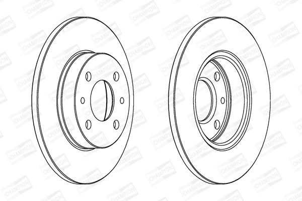 Диск тормозной передний/задний (кратно 2) Fiat 500 (07-)/Ford Ka (08-16) (561380CH) CHAMPION