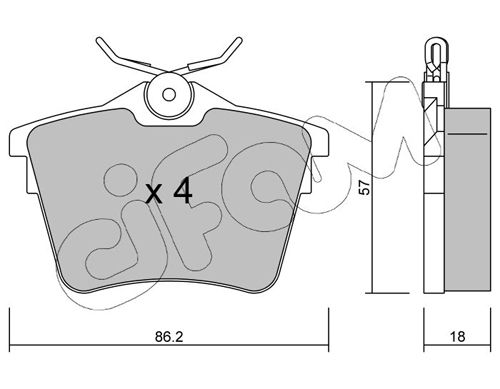 CIFAM PEUGEOT Тормозные колодки задн.(без электронного стоян.тормоза) 407,607 04-,Citroen C5 III 08-