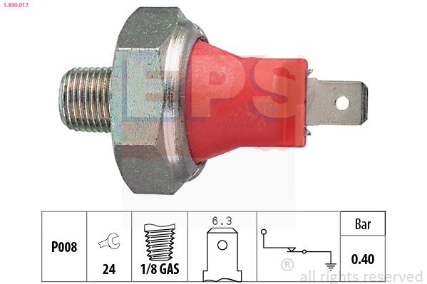 EPS MITSUBISHI датчик тиску мастила 1.2-3.5 (бенз./дизель) GALANT, CARISMA, PAJERO, SIGMA, SPACE WAGON, LANCER, L200, L300, COLT 80-