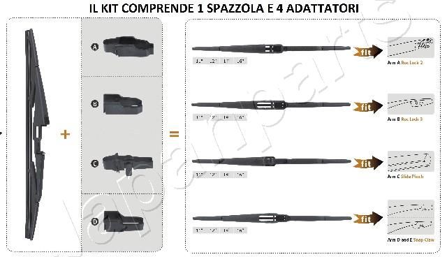 JAPANPARTS щітка склоочисника задня (1x300) Citroen С4, Ford Mondeo ,  Kia Picanto, Toyota Yaris