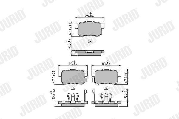 JURID HONDA Тормозные колодки задн.Accord 2.2/2.4 08-,CR-V II 01-