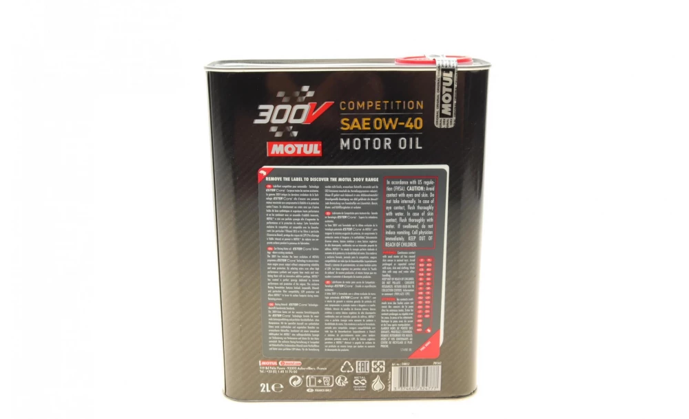 Олива моторна 100% синтетична естерова д/авто MOTUL 300V Competition 0W40 2L