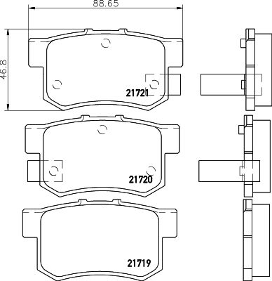 Колодки тормозные дисковые задние Honda Civic VII 1.4, 2.0 (00-05) (NP8008) NISSHINBO