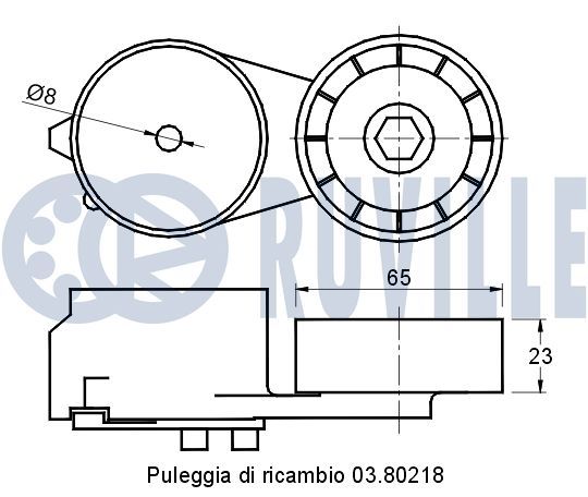 RUVILLE FIAT ролик натягувача ременя FIAT Doblo 1,4 05-, PUNTO