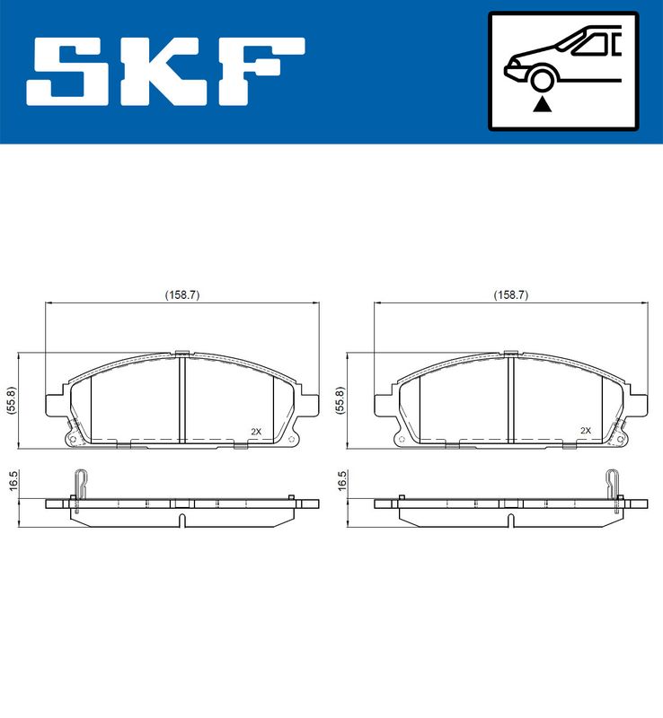 SKF NISSAN гальмівні колодки передн. X-Trail 01-