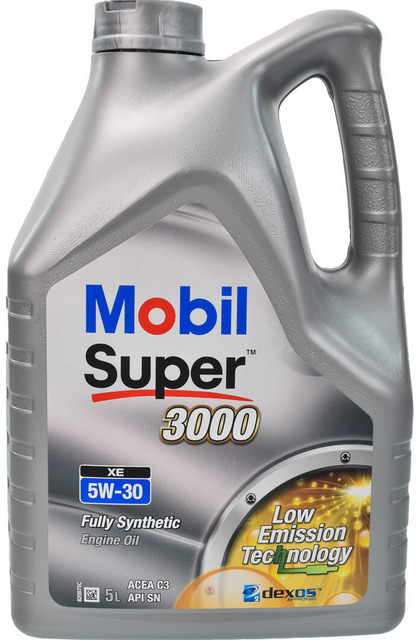 MOBIL 5л Super 3000 XE 5W-30 масло синт. ACEA C3, API SM/SL, Dexos2™, BMW LL-04, MB-Approval 229.31/229.51/229.52, VW502 00/505 00/505 01, Ford WSS-M2C917-